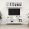 vidaXL Meubles TV muraux 2 pcs Blanc Aggloméré