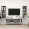 vidaXL Ensemble de meuble TV 3 pièces Gris béton