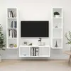 vidaXL Ensemble de meuble TV 3 pcs Blanc Bois d'ingénierie