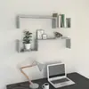 vidaXL Étagères murales 2 pcs Gris béton 100x15x20 cm Aggloméré
