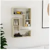 vidaXL Étagères murales 2pcs chêne sonoma 50x15x50cm bois d'ingénierie
