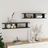 vidaXL Vidaxl Étagères Murales 2 Pcs Gris Brillant Bois D'ingénierie