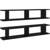 vidaXL Vidaxl Étagères Murales 2 Pcs Noir 105x18x20 Cm Bois D'ingénierie