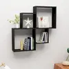 vidaXL Vidaxl Étagère Murale Cube Noir 80x15x78,5 Cm Bois D'ingénierie