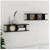 vidaXL Vidaxl Etagères Murales 2 Pcs Noir 78x18x20 Cm Aggloméré