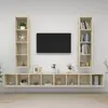 vidaXL Meubles TV muraux 4 pcs Chêne sonoma Aggloméré