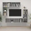 Ensemble De Meubles Tv 4 Pcs Gris Béton Bois D'Ingénierie Vidaxl