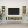 vidaXL Meubles TV muraux 4 pcs Chêne sonoma Bois d'ingénierie