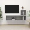 vidaXL Ensemble de meuble TV 2 pcs Gris béton Aggloméré