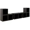 vidaXL Ensemble de meubles TV 6 pcs Gris brillant Bois d'ingénierie