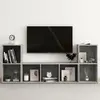 vidaXL Vidaxl Ensemble De Meubles Tv 3 Pcs Gris Béton Aggloméré