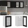 Vidaxl - Armoire en verre suspendue Noir 40x31x60 cm Bois d'ingénierie