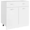 vidaXL Armoire de plancher à tiroir Blanc 80x46x81,5 cm Aggloméré