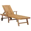 vidaXL Chaise longue Bois de teck solide