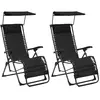 vidaXL Chaises pliables de terrasse 2 pcs Textilène Noir