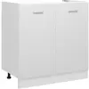 Armoire de plancher d'évier Blanc 80x46x81,5 cm Aggloméré Vidaxl Blanc