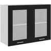 Vidaxl - Armoire en verre suspendue Noir 80x31x60 cm Bois d'ingénierie