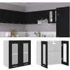 vidaXL Armoire en verre suspendue Noir 60x31x60 cm Aggloméré