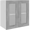 Vidaxl armoire en verre suspendue gris béton bois d'ingénierie 802525