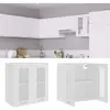 Vidaxl - Armoire en verre suspendue Blanc 60x31x60 cm Bois ingénierie