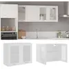 VIDAXL Armoire en verre suspendue blanc 80x31x60 cm bois d ingénierie 802529
