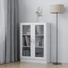 vidaXL Armoire à vitrine Blanc 82,5x30,5x115 cm Aggloméré