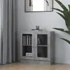 vidaXL Armoire à vitrine Gris béton 82,5x30,5x80 cm Aggloméré