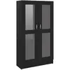 vidaXL Armoire à vitrine Noir 82,5x30,5x150 cm Bois d'ingénierie 802760