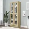 vidaXL Armoire à vitrine Chêne sonoma 82,5x30,5x185,5 cm Aggloméré