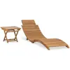 vidaXL Chaise longue pliable avec table Bois de teck solide