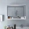 vidaXL Armoire à miroir de salle de bain LED Blanc 80x15x60 cm MDF