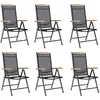 vidaXL Chaises de jardin pliables 6 pcs Textilène Noir