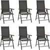 vidaXL Chaises de jardin pliables 6 pcs Textilène Noir