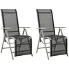vidaXL Chaises de jardin 2 pcs Textilène et aluminium Argenté