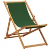 vidaXL Chaise pliable de plage bois d'eucalyptus et tissu vert