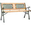 vidaXL Banc de jardin 122 cm fonte et bois de sapin massif