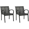 vidaXL Chaises de jardin 2 pcs Acier et WPC Noir