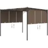 vidaXL Belvédère de jardin avec rideau latéral 3x3x2,25 m Taupe