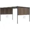 vidaXL Belvédère de jardin avec rideau latéral 4x3x2,25 m Taupe