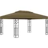 vidaXL Tonnelle avec double toit 3x4 m Taupe 180 g/m²