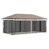 vidaXL Belvédère avec moustiquaire 6x3x2,73 m Taupe 180 g/m²