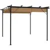 vidaXL Pergola avec toit rétractable taupe 3x3 m acier 180 g/m²