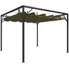 vidaXL Chapiteau de jardin avec auvent rétractable 3x3m Taupe 180 g/m²