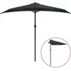 vidaXL Parasol de balcon avec mât en aluminium Noir 270x144x222cm Demi