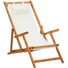 vidaXL Chaise pliable de plage Bois d'eucalyptus solide et tissu Crème
