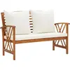 vidaXL Banc de jardin avec coussins 119 cm Bois solide d'acacia