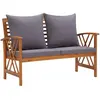 vidaXL Banc de jardin avec coussins 119 cm Bois solide d'acacia