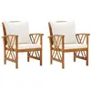 vidaXL Chaises de jardin avec coussins 2 pcs Bois d'acacia massif