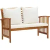 vidaXL Banc de jardin avec coussins 119 cm Bois solide d'acacia
