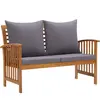 vidaXL Banc de jardin avec coussins 119 cm Bois solide d'acacia